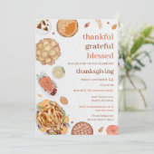 Thankful Grateful Blessed Thanksgiving Dinner Kaart (Staand voorkant)