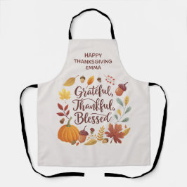 Thankful Grateful Blessed Thanksgiving Fall Schort