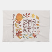Thankful Grateful Blessed Thanksgiving Fall Theedoek (Horizontaal)