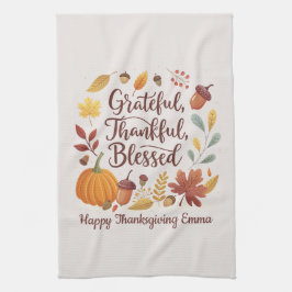 Thankful Grateful Blessed Thanksgiving Fall Theedoek