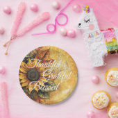 Thankful Grateful Blessed Thanksgiving Herfst herf Papieren Bordje (Feest)