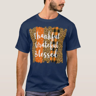 Thankful Grateful Blessed Women Leopard Buffalo Th T-shirt
