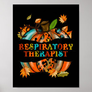 Thankful Grateful Respiratory Therapist Pumpkin Au Poster