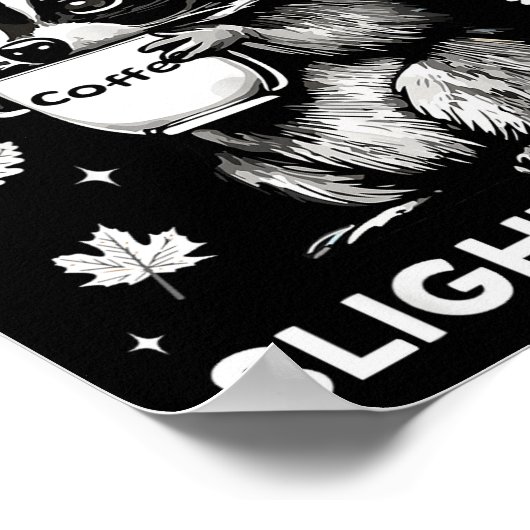 Thankful Grateful Slightly Feral Funny Raccoon Aut Poster (Hoek)