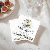 Thankful Greenery White Pumpkin Thanksgiving Servet