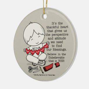 Thankful Hearts Keramisch Ornament
