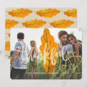 THANKFUL HERFST LEAF (MULTI FOTO) BEDANKKAART (Voorkant / Achterkant)