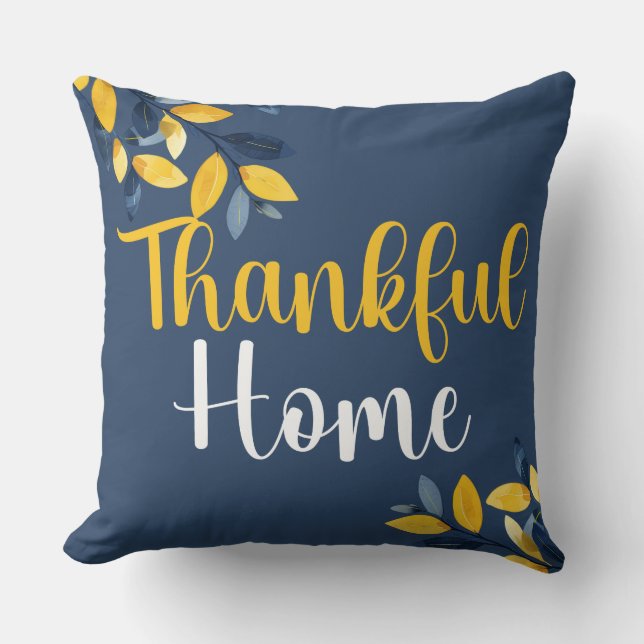 Thankful Home & Loving Roots Reversible Autumn Kussen (Voorkant)