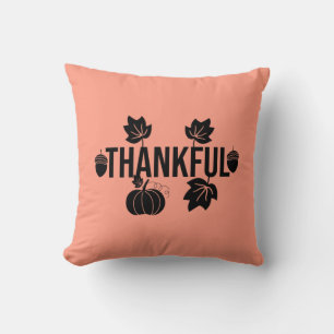 Thankful, Leaves en Pumpkin Kussen