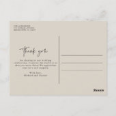 Thankful Modern Photo Wedding Briefkaart (Achterkant)
