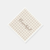 Thankful Neutral Tan Gingham  Servet (Hoek)