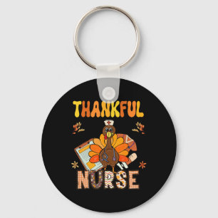 Thankful Nurse Groovy Thanksgiving Nursing Turkey Sleutelhanger