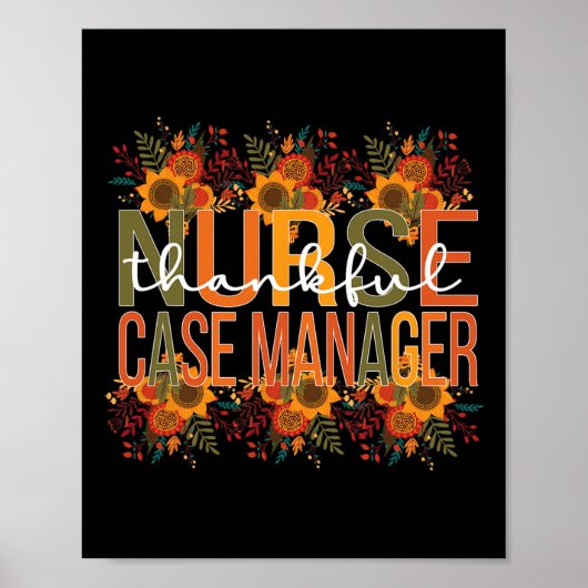 Thankful Nurse Hoesje Manager Thanksgiving Hoesje Poster (Voorkant)
