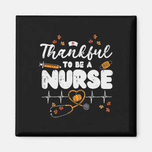 Thankful om een Zuster Thanksgiving Scrub Top Herf Magneet
