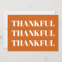 Thankful oranje-witte moderne Thanksgiving kaart