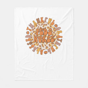 Thankful Peds Neurse Thanksgiving Pediatrische ver Fleece Deken