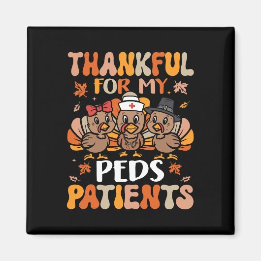 Thankful Peds Neurse Thanksgiving Turkije Pediatri Magneet (Voorkant)