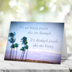 Thankful People Tropical Hawaii Palm Trees Foto Bedankkaart
