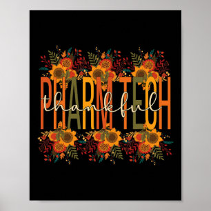 Thankful Pharmacy Technologist Thanksgiving Pharma Poster