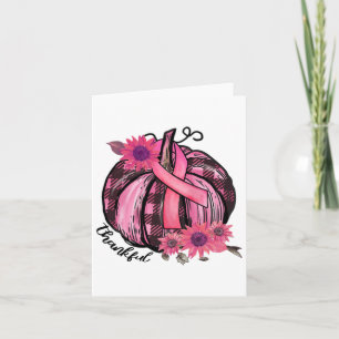 Thankful Pink Sunflower Breast Cancer Awar Kaart