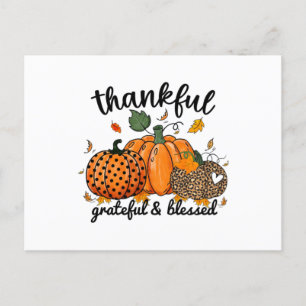 Thankful Pumpkin Grateful And Blessed Feestdagenkaart