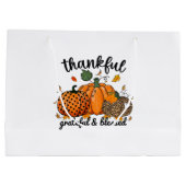Thankful Pumpkin Grateful And Blessed Groot Cadeauzakje (Achterkant)