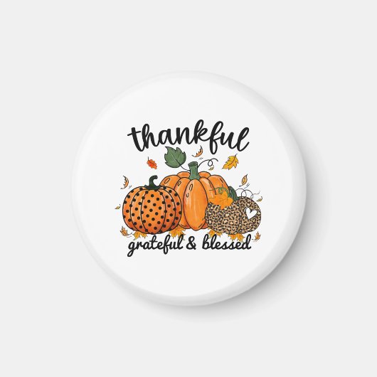 Thankful Pumpkin Grateful And Blessed Magneet (Voorkant)