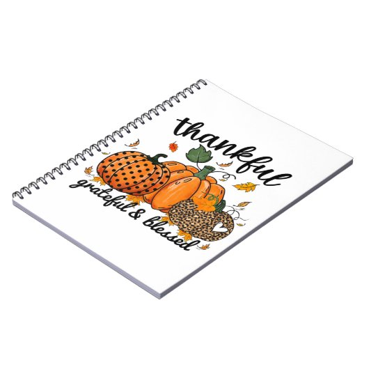Thankful Pumpkin Grateful And Blessed Notitieboek (Linkerzijde)