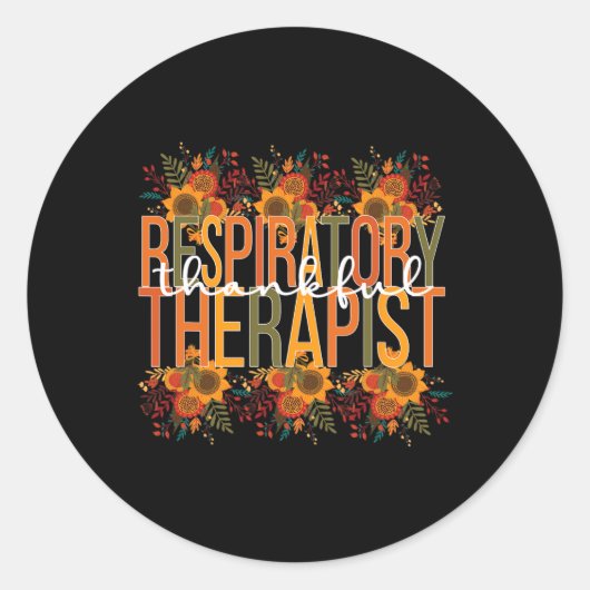 Thankful Respiratory Therapist Thanksgiving Ronde Sticker (Voorkant)