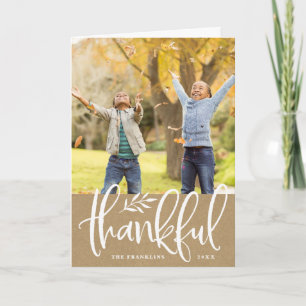 Thankful Season Thanksgiving Photo Folded Card Feestdagen Kaart