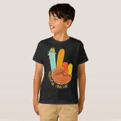 Thankful Teacher Funny Thanksgiving Peace Hand Sig T-shirt (Voorkant volledig)