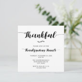 Thankful Thanksgiving Dinner Elegant Simple Script Kaart (Staand voorkant)