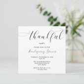 Thankful Thanksgiving Dinner Elegant Simple Script Kaart (Staand voorkant)