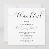 Thankful Thanksgiving Dinner Elegant Simple Script Kaart (Voorkant)