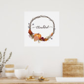 Thankful Thanksgiving Wreath Poster (Keuken)