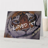 Thankful Tiger met glimlach en heldere ogen Bedankkaart (Voorkant)