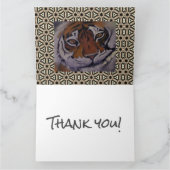 Thankful Tiger met glimlach en heldere ogen Bedankkaart (Binnen)