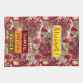 "Thankful & Twinkling: Personalized Holiday Cheer Theedoek (Horizontaal)