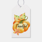 Thankful Waterverf Pumpkin Thanksgiving Cadeaulabel (Voorkant)