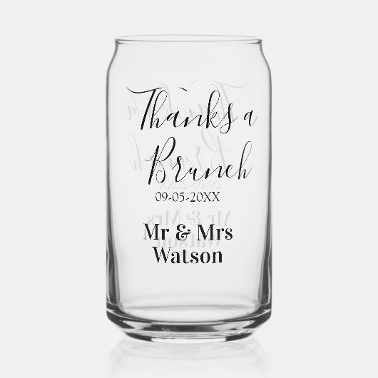 Thanks a brunch post wedding name date simple  (Recto)