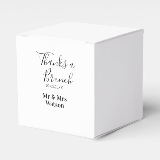 Thanks a brunch post wedding name date simple bedankdoosjes (Voorkant Zijde)