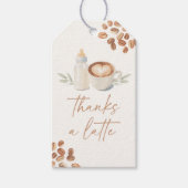 Thanks a Latte Coffee Baby Shower Cadeaulabel (Voorkant)