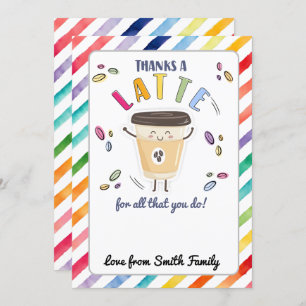 Thanks a latte purple gift card holder coffee card kaart
