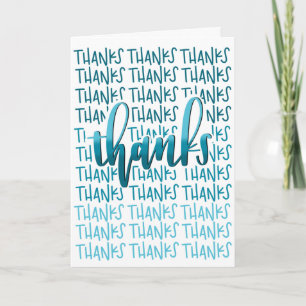 Thanks A Lot. - Thank You Card - Blue Calligraphy Bedankkaart