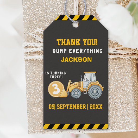 Thanks for Building Memories – Construction Party Cadeaulabel