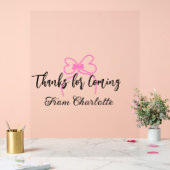 thanks for coming add name text message pink bow f (Mariage)