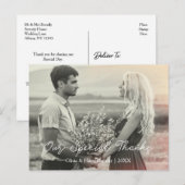 Thanks Wedding Thank You Postcard Briefkaart (Voorkant / Achterkant)