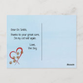 Thanks You to Veterinarian   Briefkaart (Achterkant)