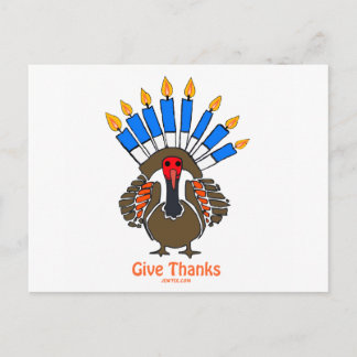 Thanksanukkah Thanksgivukkah kalkoen menorah cadea Briefkaart