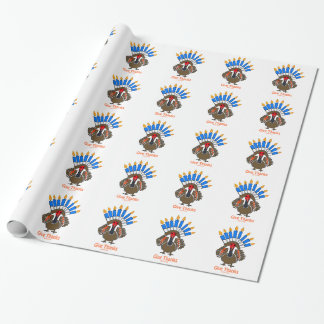 Thanksanukkah Thanksgivukkah turkey menorah gift Cadeaupapier